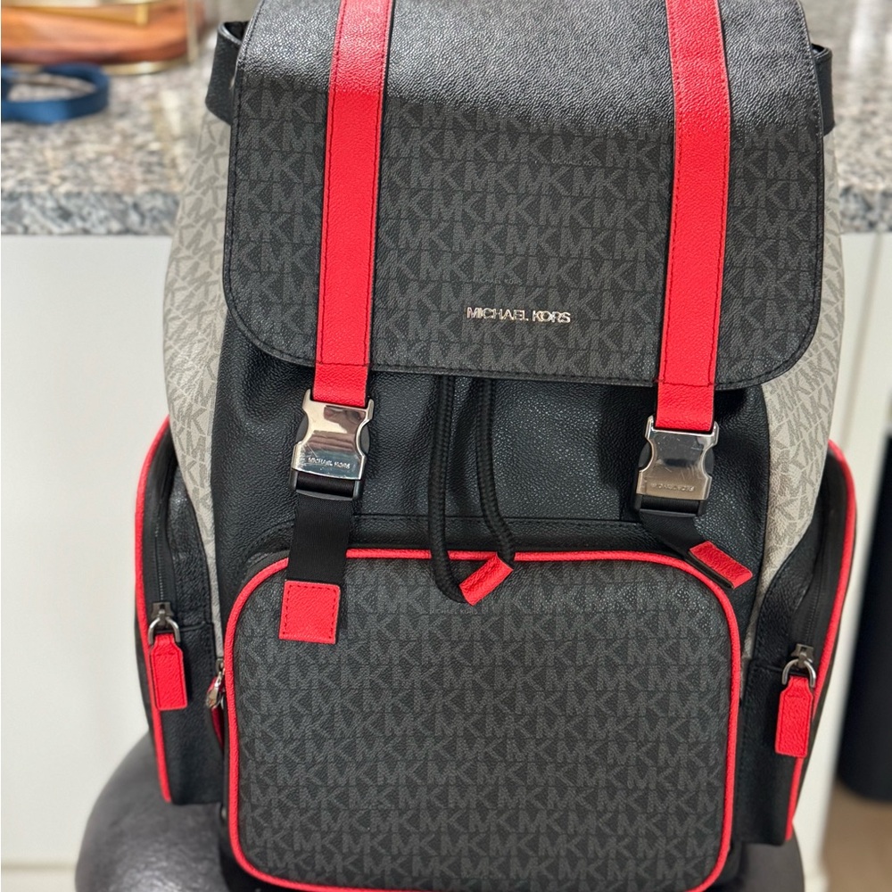 Michael Kors Gray and Red Men's Backpack